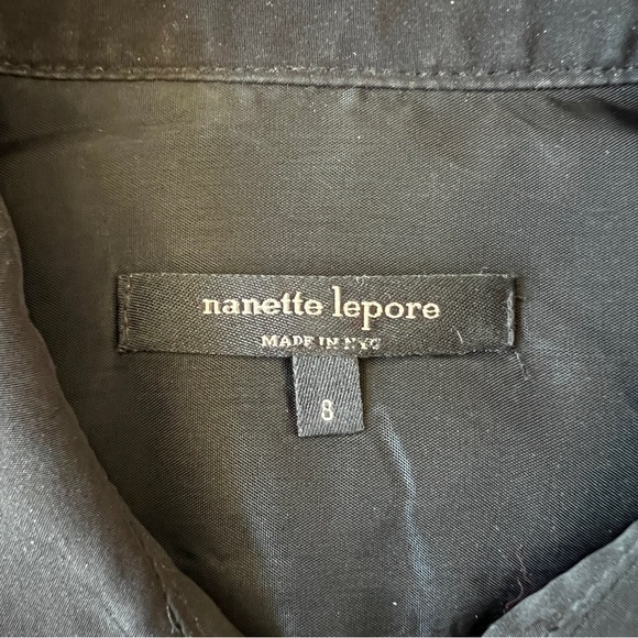 NANETTE LEPORE DRESS BLACK 8 ZIP FRONT SPORTY PICKLEBALL COASTAL GRANDMA CA… - Picture 10 of 13